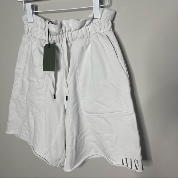 New All Saint Paperbag Waist Short White Small - Picture 3 of 5